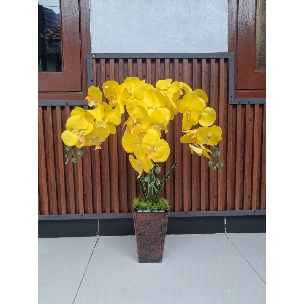 Bunga anggrek latex dengan Pot aistetic