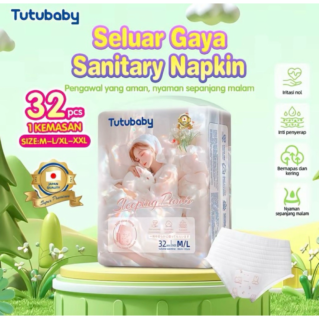 celana haid isi 32pcs jumbo  ukuran XL/XXL 90-110cm habis melahirkan menstruasi