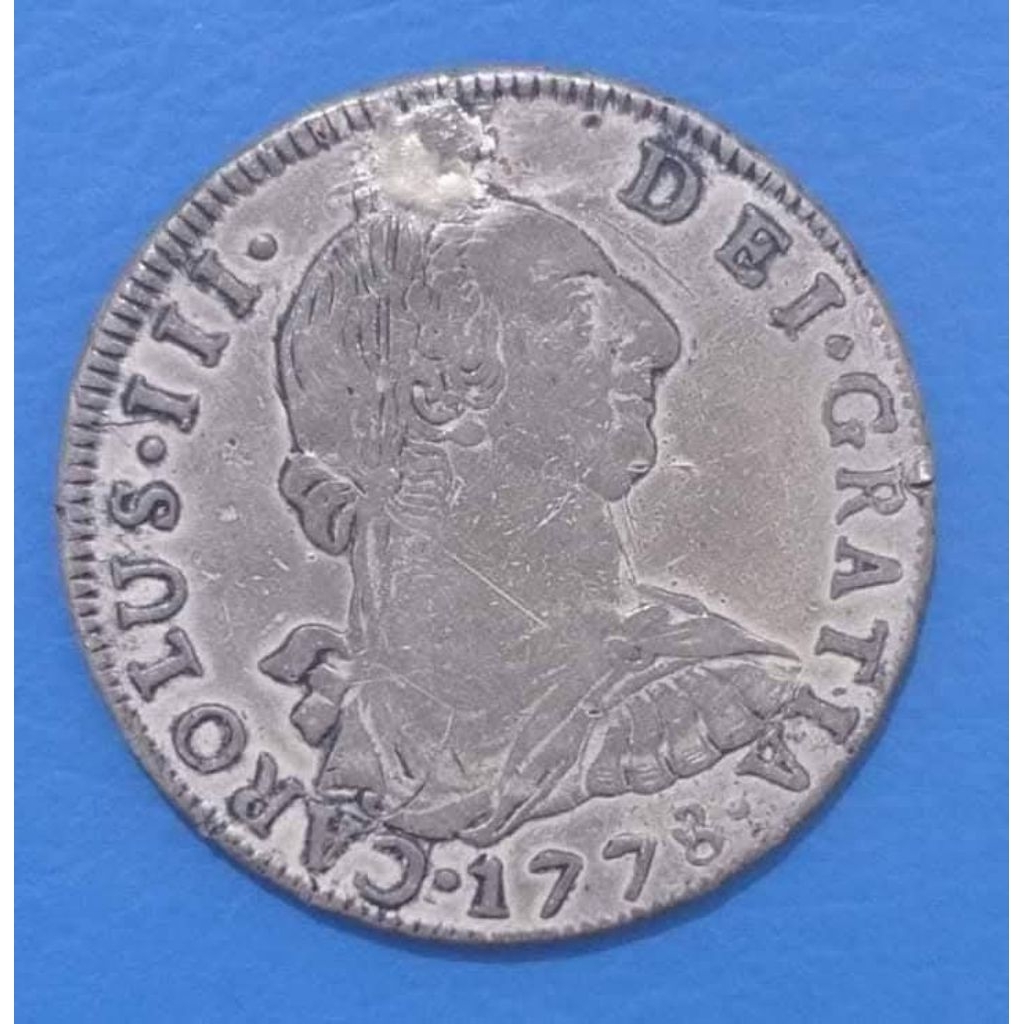 Koin Perak 8 Reales 1778 Carolus III