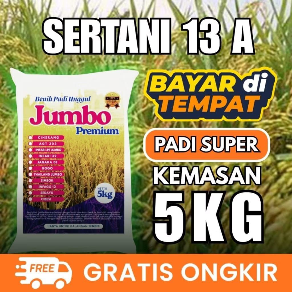 bibit padi benih padi unggul SERTANI 13 A original kemasan 5kg_hasil melimpah_tahan hama&penyakit