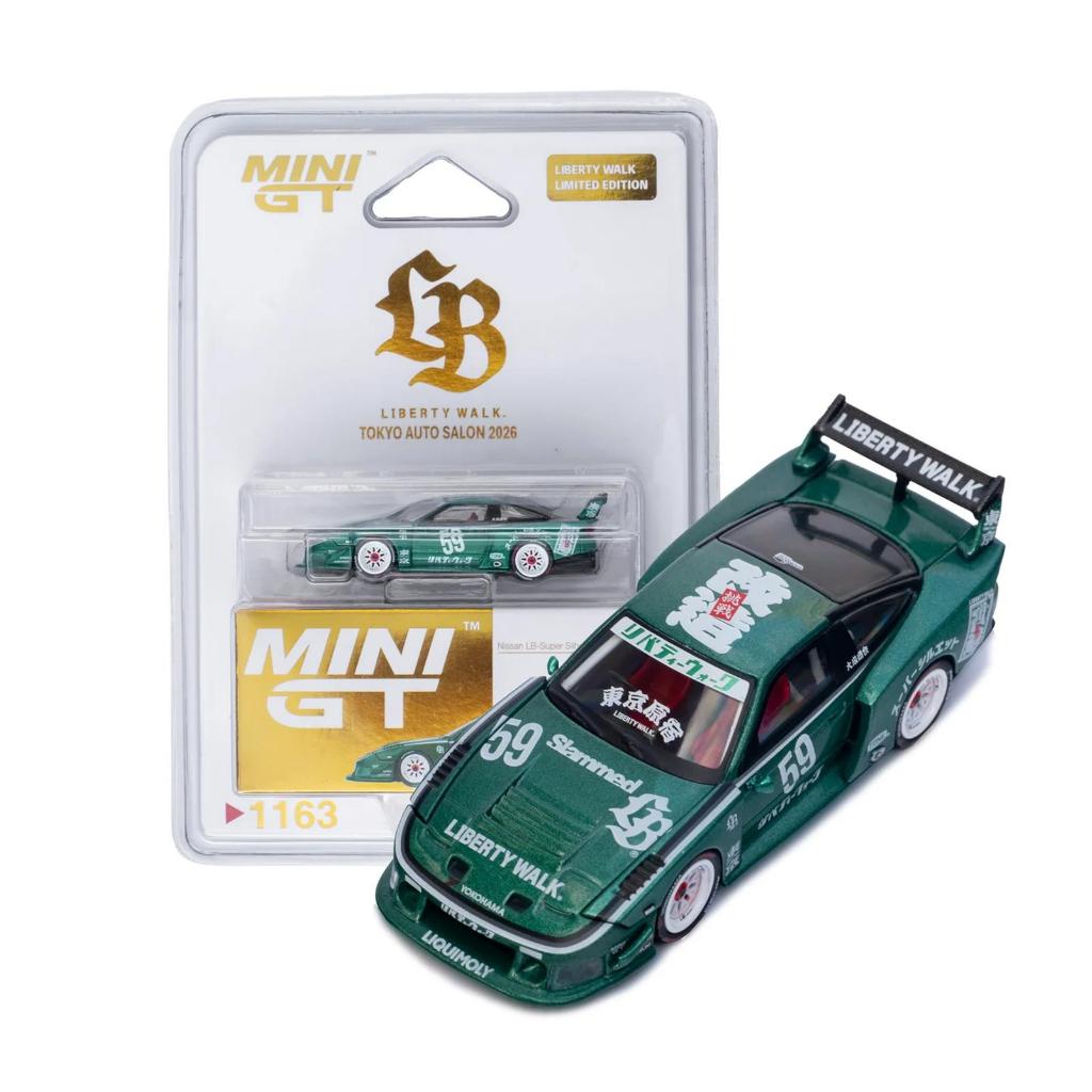 Mini GT X LibertyWalk Exclusive Tokyo Auto Salon Nissan LB-Super Silhouette 180SX Green MGT01163-LB