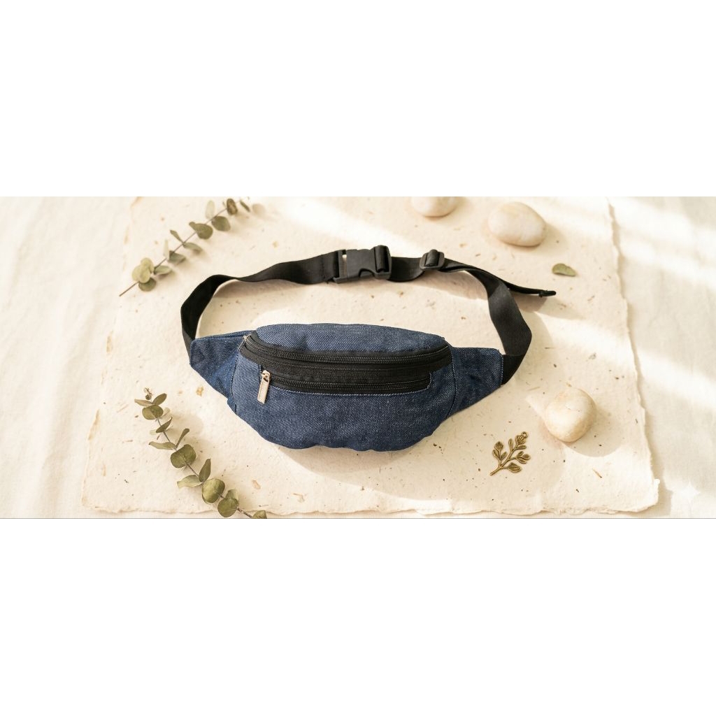 Tas Selempang Denim / TAS WAISTBAG PRIA / TAS DENIM / TAS BAHU