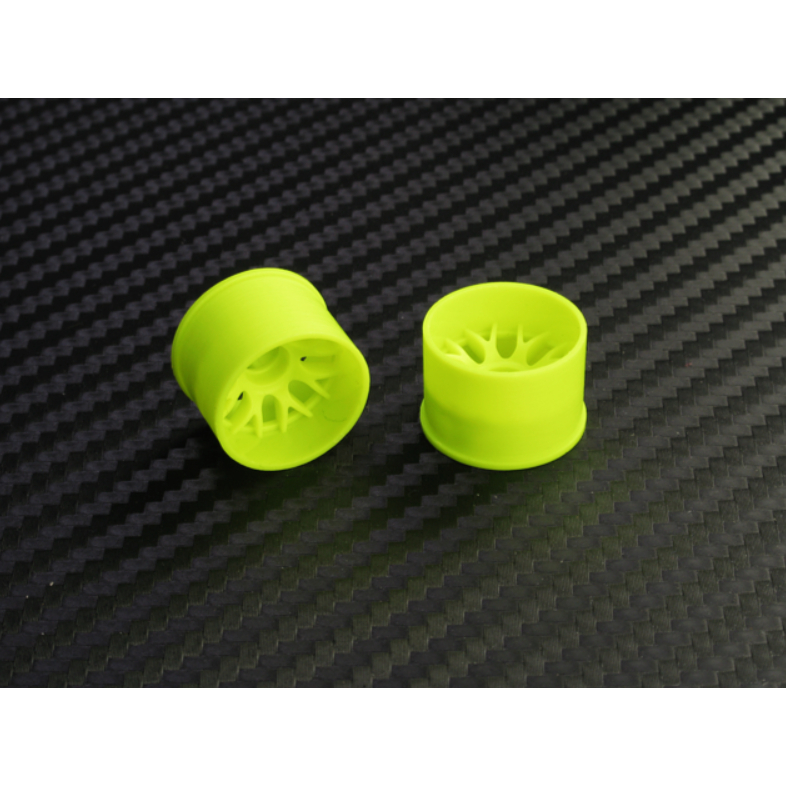 288YR14 PN Racing Mini-Z 2WD Machine Cut BBS Rear Wheel R14mm Yellow