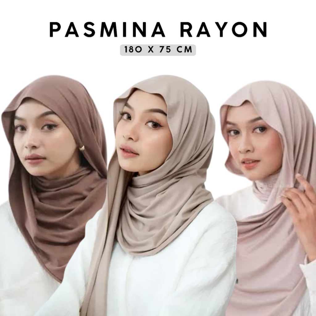KEYVA - Hijab Pashmina Kaos Rayon Premium Size 180x75cm, Sensasi Dingin, Halus, dan Lembut
