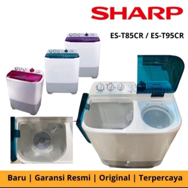 MESIN CUCI SHARP 2 TABUNG  ES-T85CR / ES-T95CR