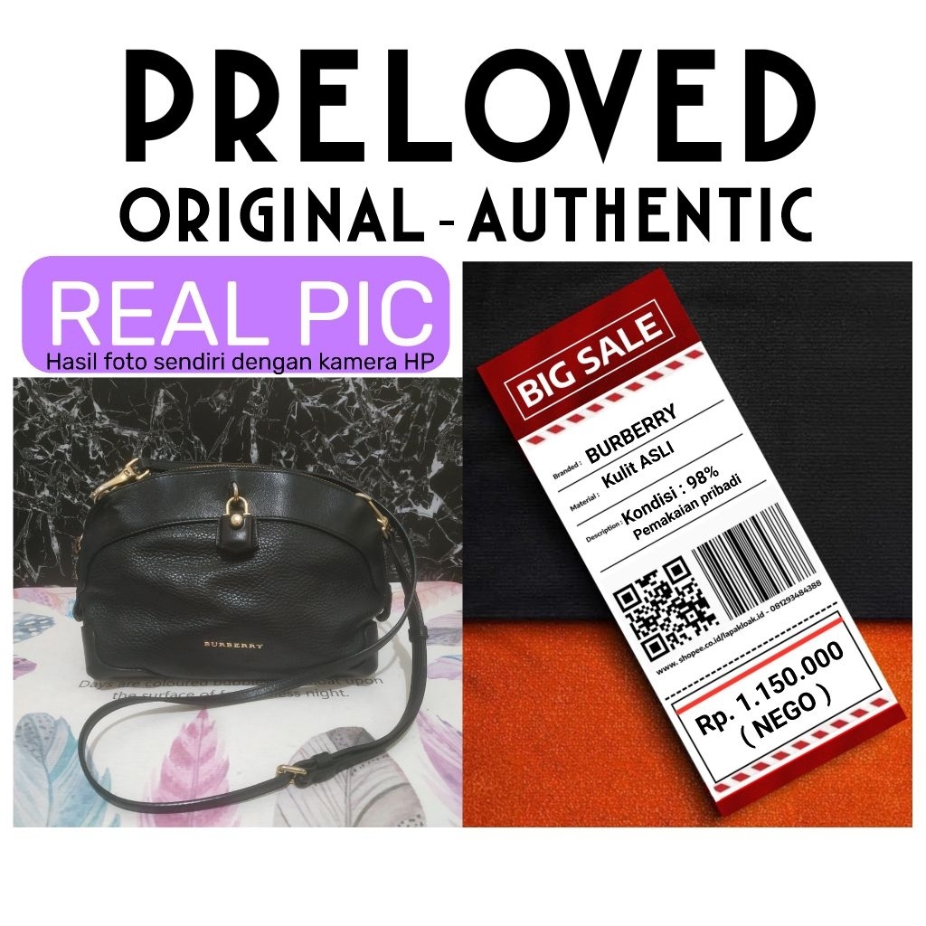 ( Preloved ) Cuci gudang tas selempang wanita burberry