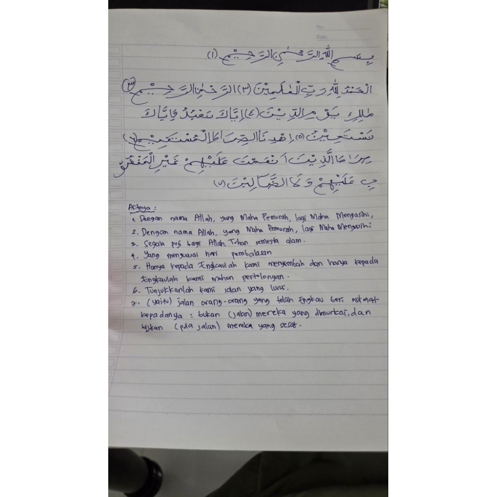 Jasa Tulis Tangan Rapi Arab Indo - Selesai maks 24 Jam, bisa kirim FISIK