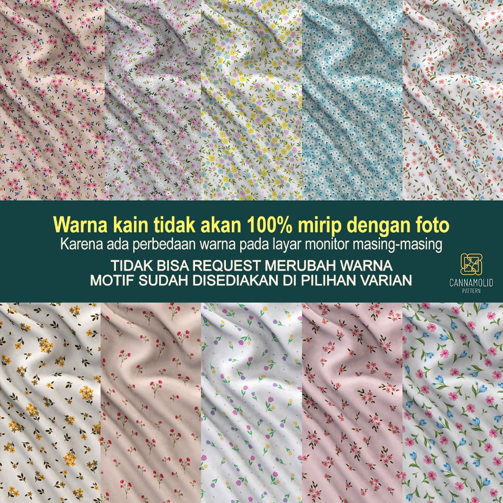 Kain Toyobo Motif BUNGA Kecil Lebar 145cm TINY FLORAL