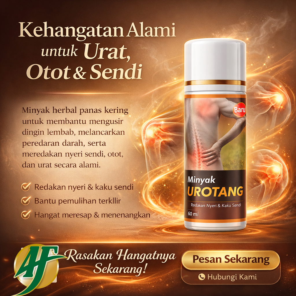 Minyak Urotang Herbal untuk Nyeri Sendi, Rematik, Otot Kaku & Pegal Linu Hangat