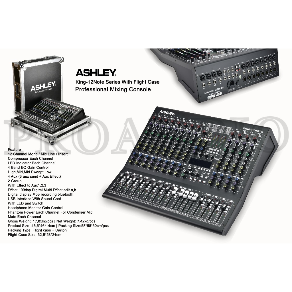 mixer audio ashley 12 channel king12 note / king 12 note original