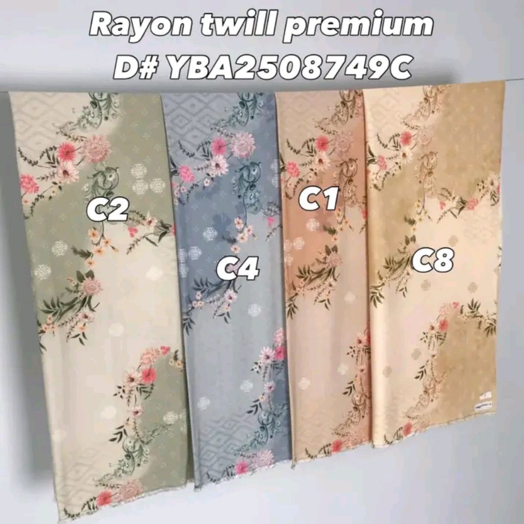 Kain Bahan Rayon Twill Premium Motif Alika