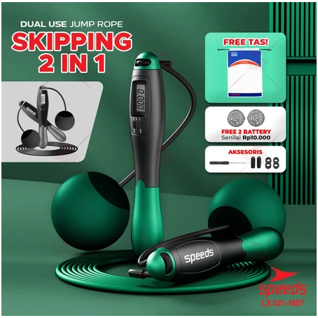 SPEEDS Skipping / Lompat Tali Digital Jump Rope Lompat Tali Olahraga Outdoor Cardio 021-1607