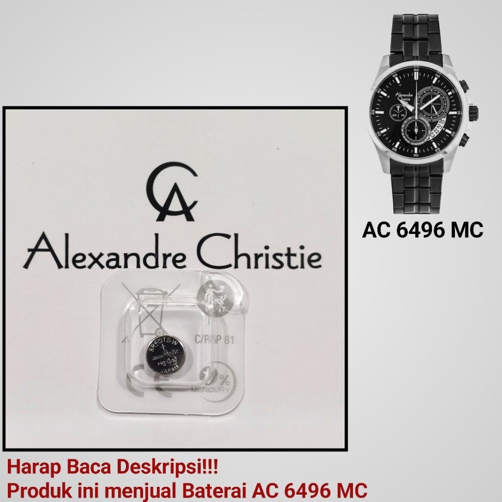 Baterai Jam Tangan Alexandre Christie AC 6496 MC