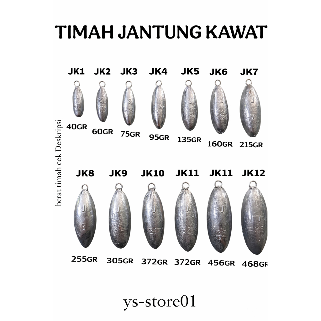 TIMAH PANCING MODEL JANTUNG KAWAT(1KG)