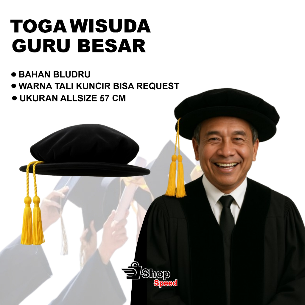 Toga Wisuda Guru Besar Toga Senat Toga Rektor Jet Black Kom Bludru