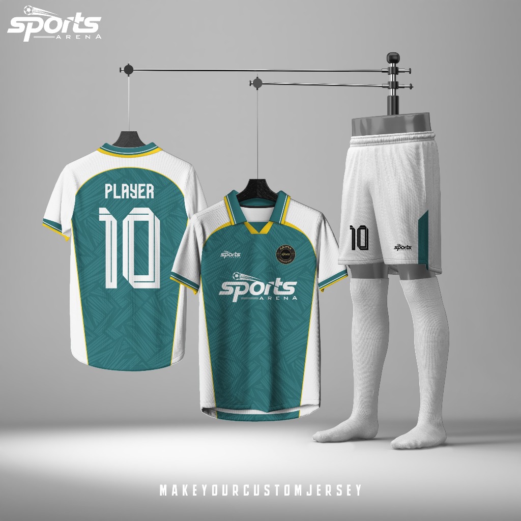 JERSEY FUTSAL CUSTOM – DESAIN HIJAU PUTIH SPORTY