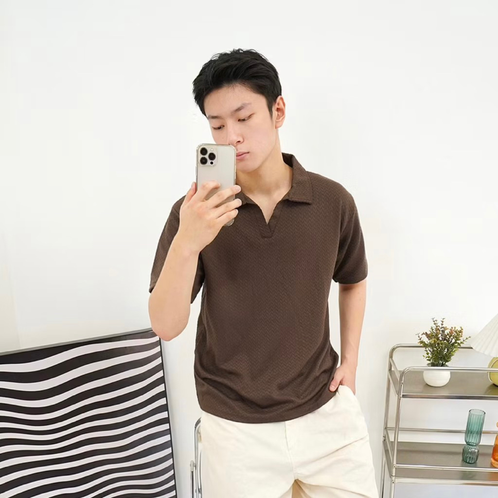 Martin Kaos Polo Shirt Pria Knit / Rajut Atasan Berkerah Cowo