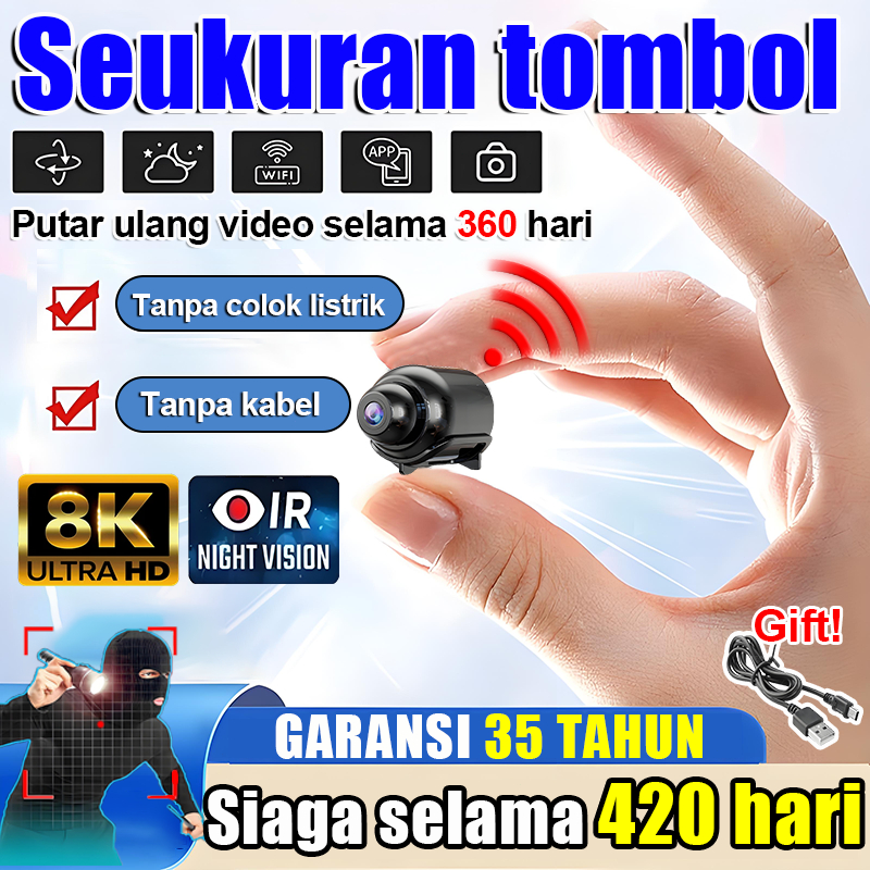 [ Pemutaran video hingga 360 hari ] kamera mini tersembunyi konek ke hp kamera cctv mini sambung ke 