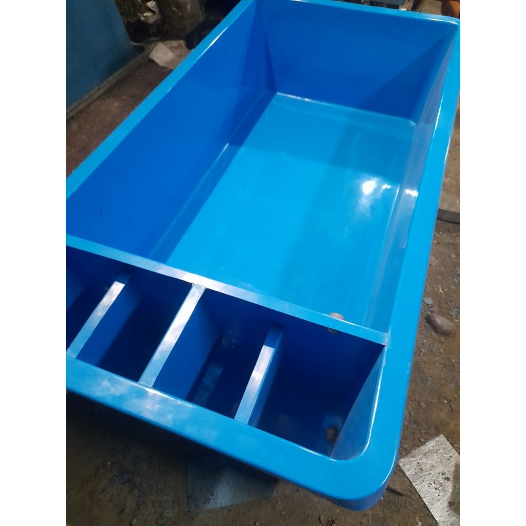 bak/kolam ikan fiberglass ukuran 200x100x50 chamber