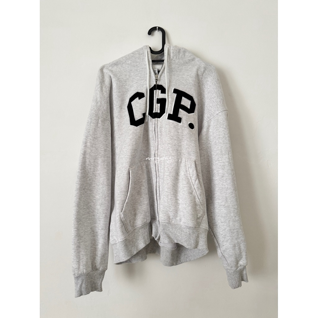 preloved cgp hoodie zip-up melange grey size L