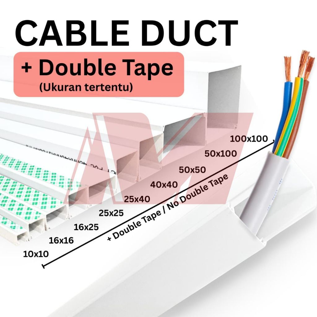 Kabel Protektor 1,7 Meter 16x16 ~ 100x100 Duraflow / Cable Duct / Kabel Dak