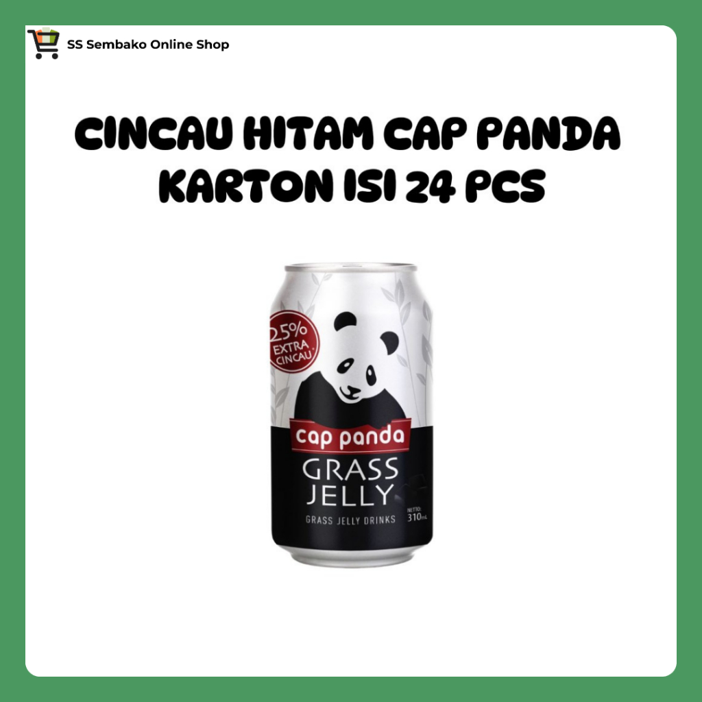 [SS ONLINE 100% ORI KARTON] CAP PANDA CINCAU HITAM FESTIVE KARTON ISI 24 KALENG 310ML BPOM - MINUMAN