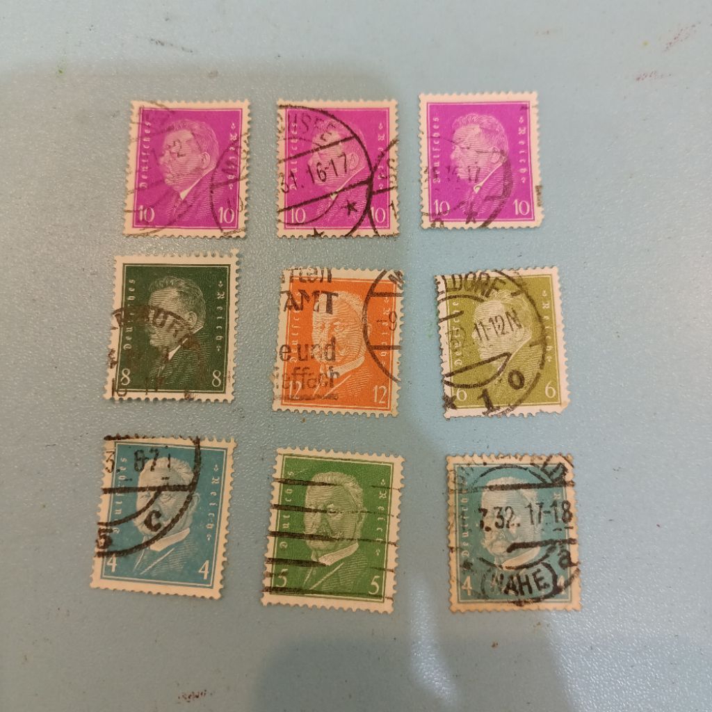 9 biji perangko prangko Belanda used kuno vintage