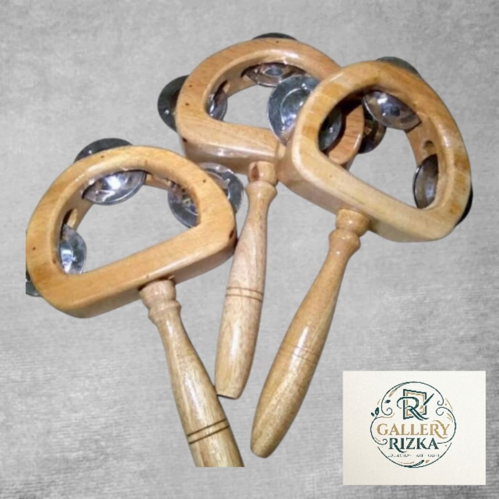 Tamborin Kayu Kecrekan Kayu Alat Musik Perkusi Tamborin anak