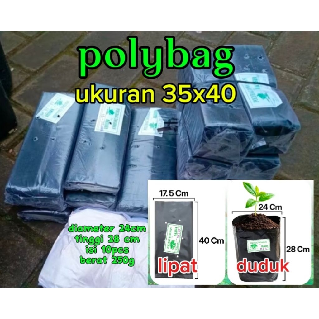 1pack POLYBAG polibag tanam ukuran sedang 12x15,15x15,15x20,20x20,20x25,25x25,25x30 berkualitas siap