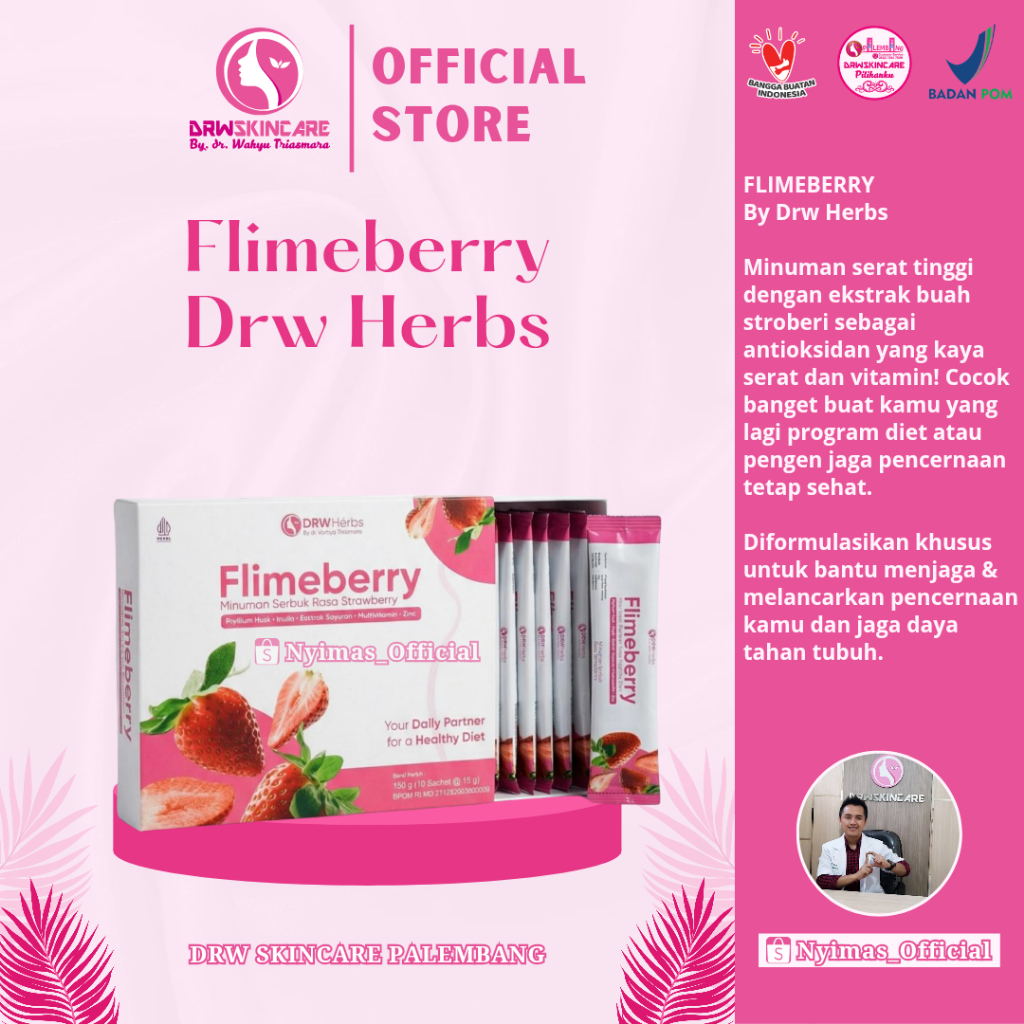 Flimeberry Drw, Langsing dan Sehat drw skincare, Minuman Serat, Vit