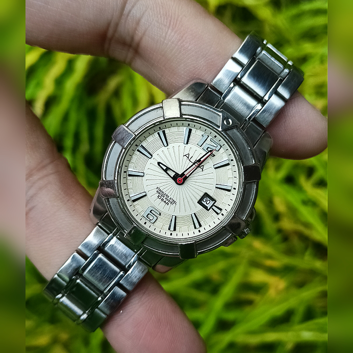 ALBA VX82-X490 White Silver Watch Original Second | Jam Tangan Wanita Vintage Preloved