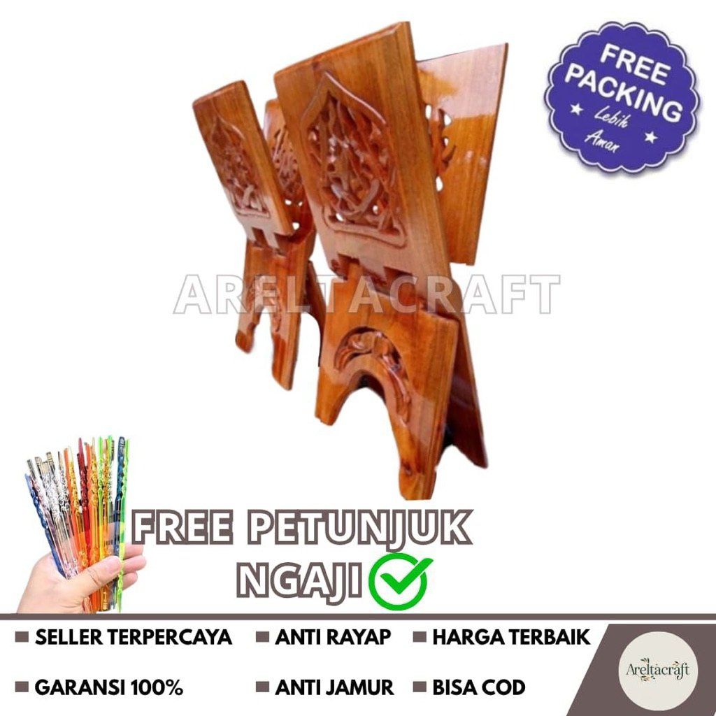 Rekal al Quran /rekal al quran lipat/rekal al quran kayu jati rekal al quran aesthetic rehal al qura