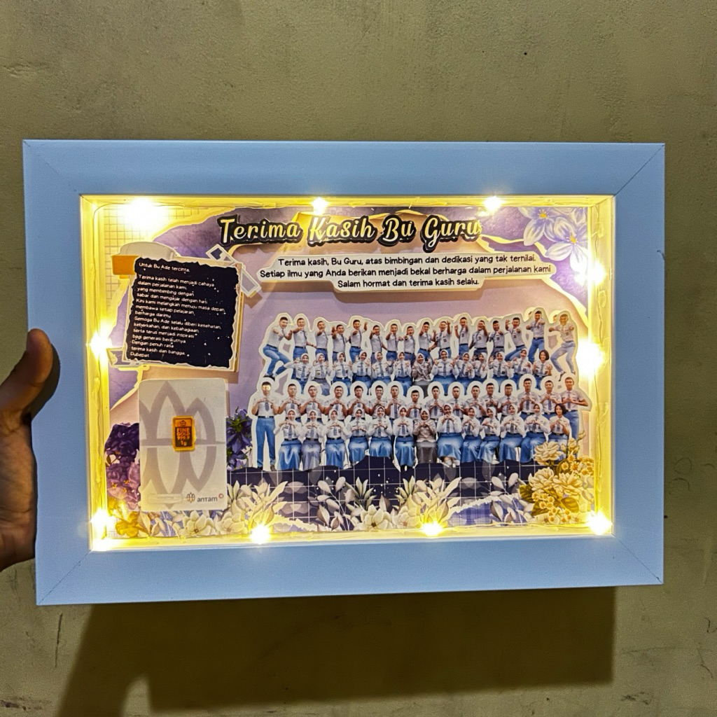Frame perpisahan / Frame Custom guru / Hadiah Guru / Gift guru / Frame logam mulia