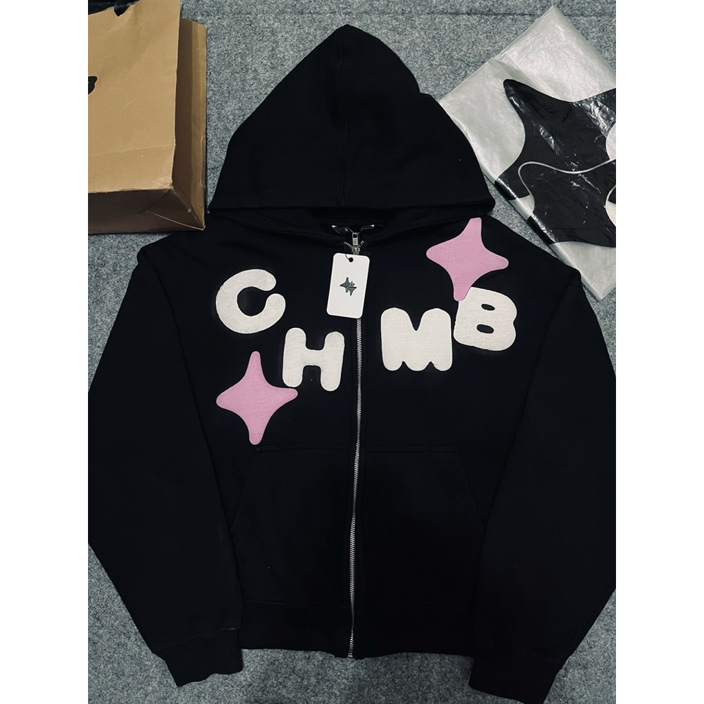 Chambredelavain Zipper Hoodie Shooting Love Black