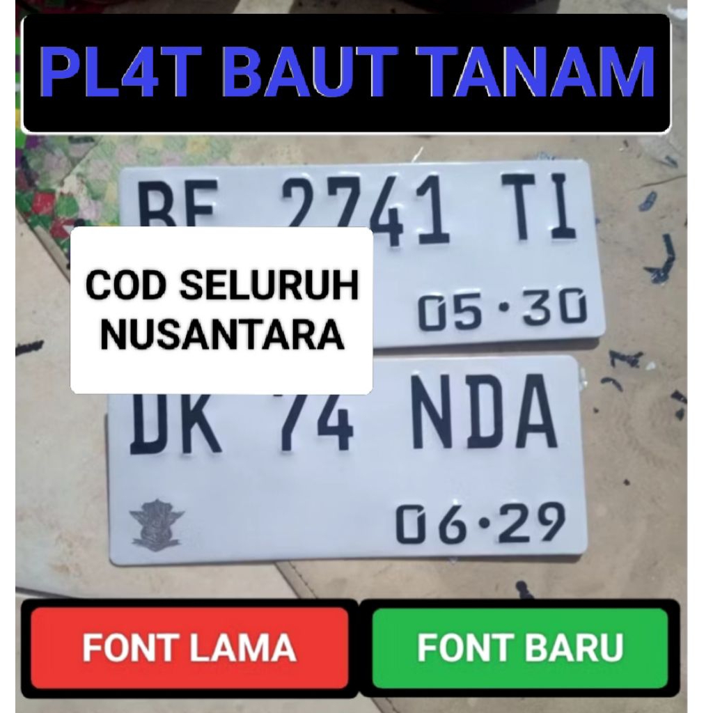 PLAT BAUT TANAM// PLAT WARNA PUTIH