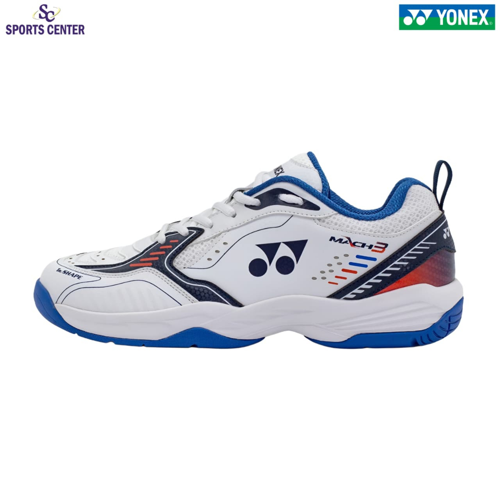 New Sepatu Badminton Yonex Mach 3 White / Navy