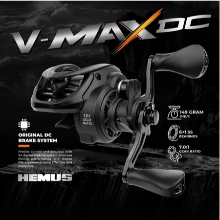 HEMUS - Reel Baitcasting (BC) V-Max 150 (Left Handle & Right Handle) DC - Digital Control