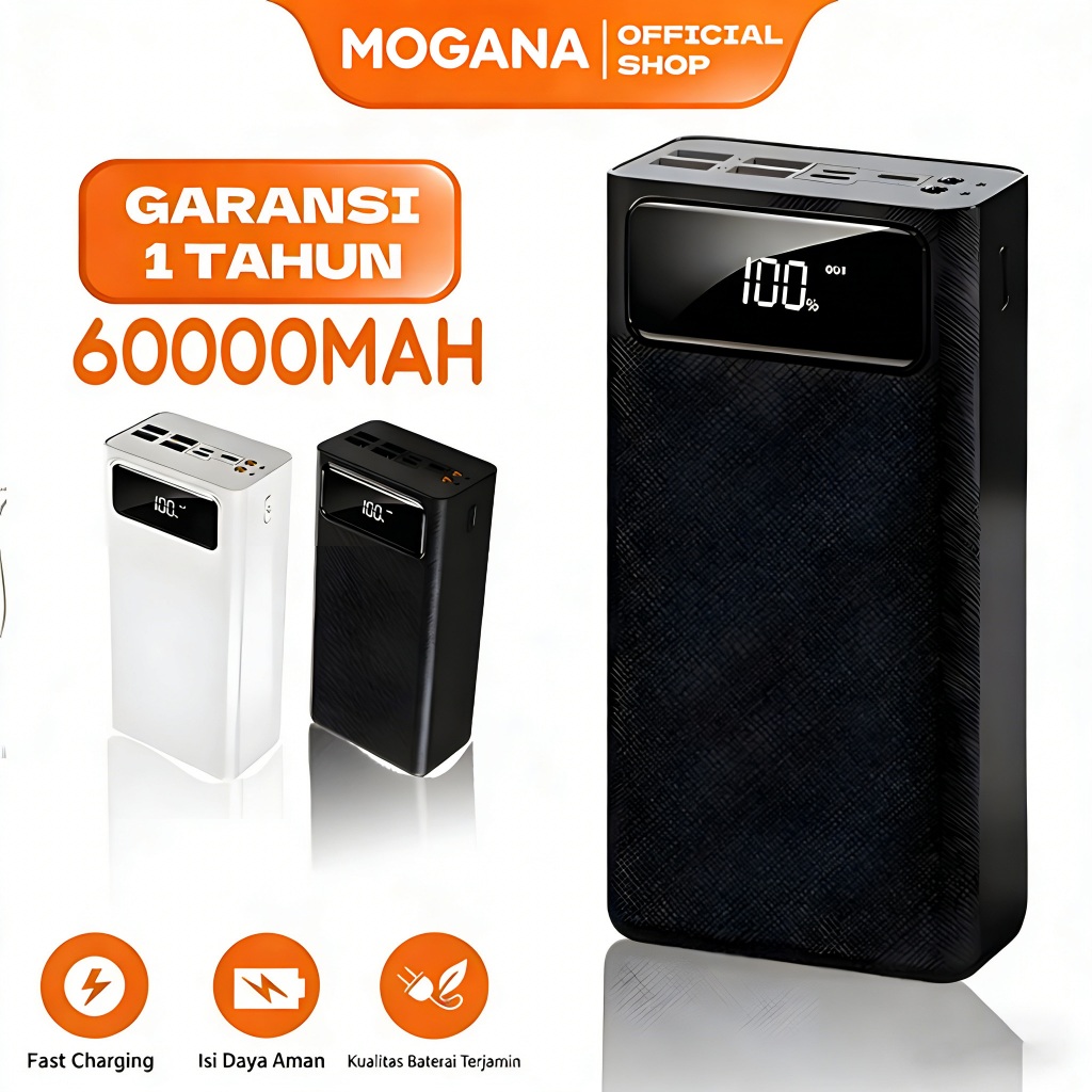 MOGANA LENTIVEN Powerbank 60000 mAh 4 USB Fast Charging Led Display