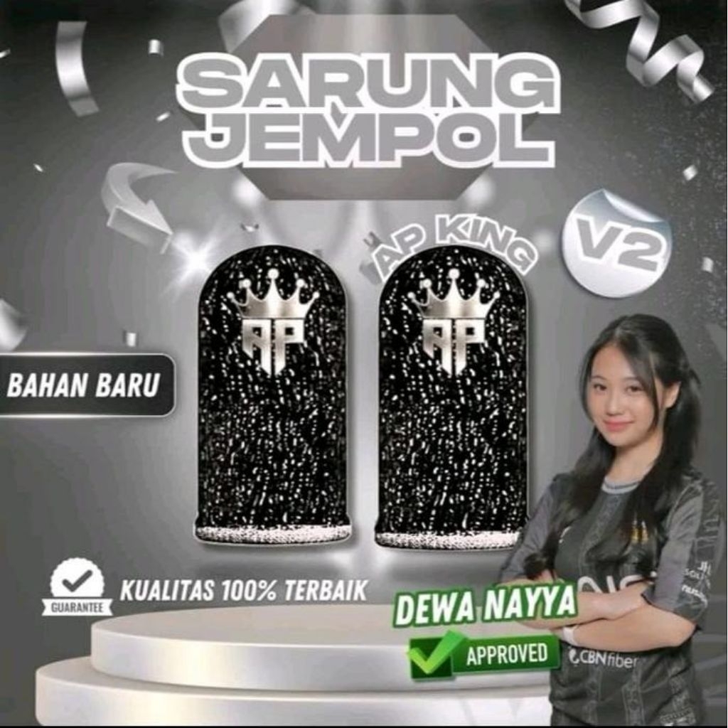 (gratis diamond)Sarung Jempol Gaming AP King V2 - Responsif & Sensitif untuk Free Fire & Mobile Lege