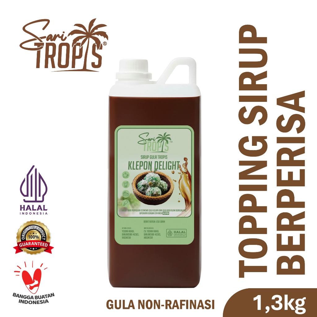 SARI TROPIS - TOPING SIRUP BERPERISA - GULA NON-RAFINASI - RASA KLEPON DELIGHT