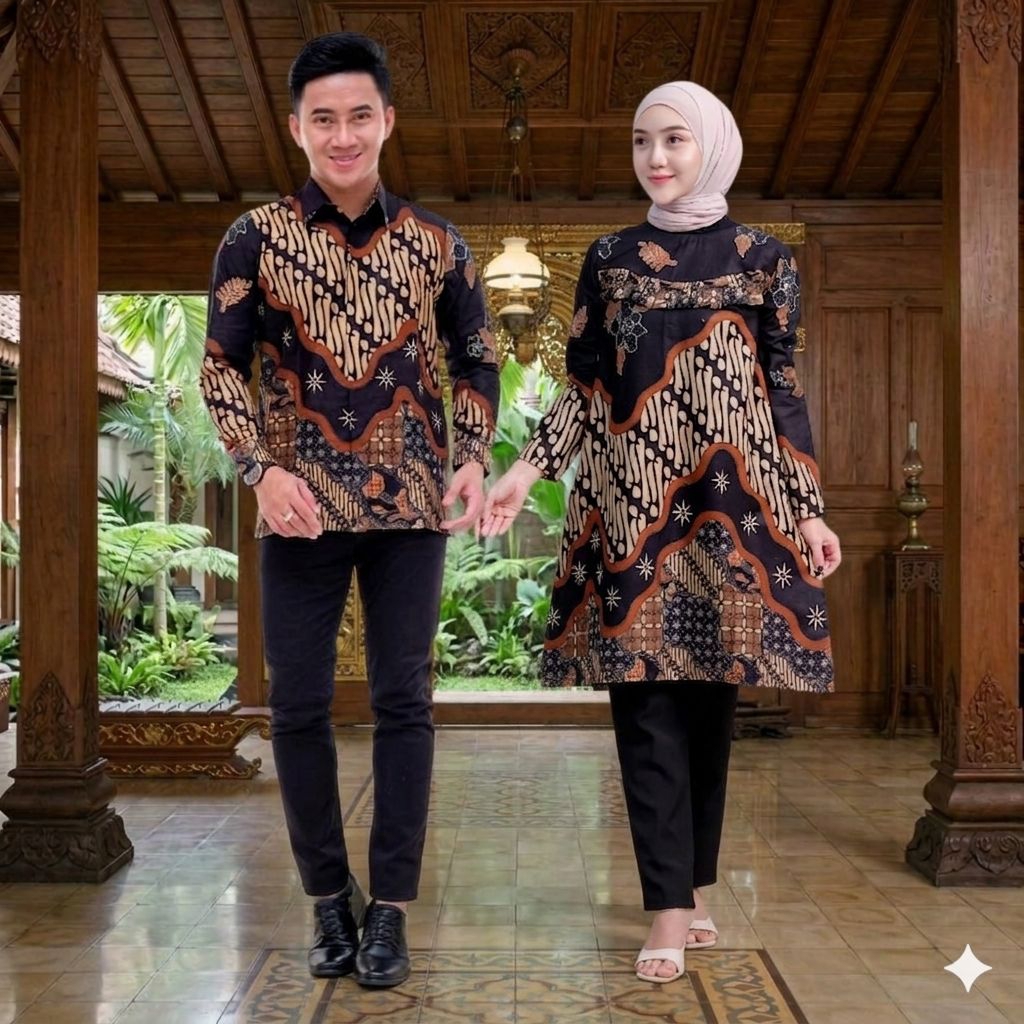 Baju Couple Batik Size M Sampai jumbo LD 140
