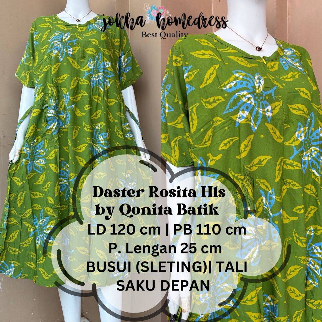 (Ld120) Daster Batik Rosita Sogan UV busui by Qonita Batik Pekalongan