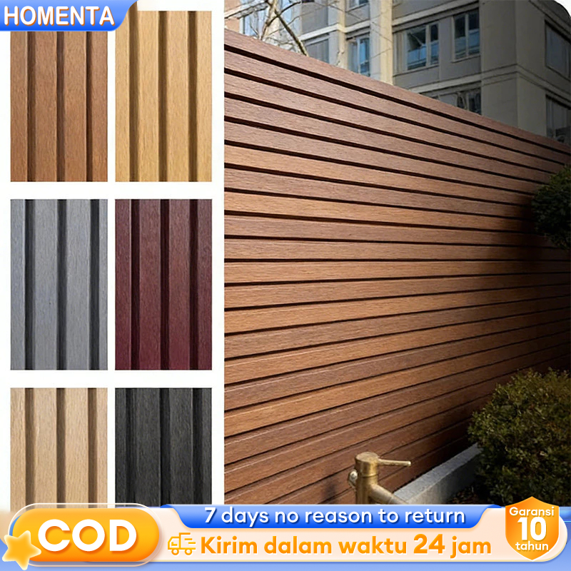HOMENTA   wall panel PVC 145CM*15CM 6 PCS wallpanel pvc dinding Wood Panel WPC Dinding Motif Kayu 3D