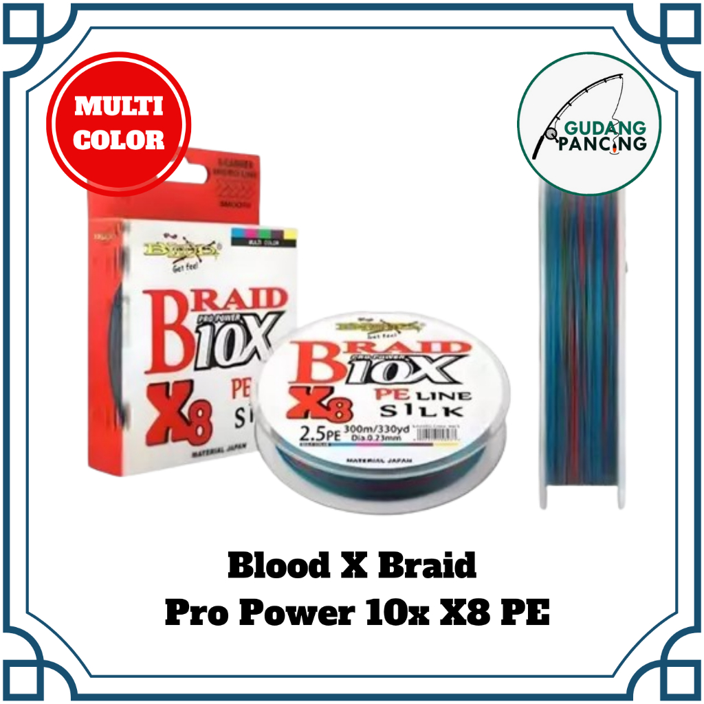Senar Pancing PE Blood X  Braid Pro Power 10x X8 PE