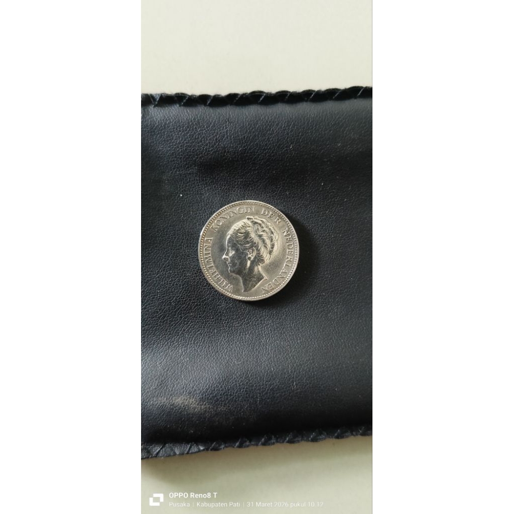 KOIN WILHELMINA 1GULDEN ORIGINAL PERAK