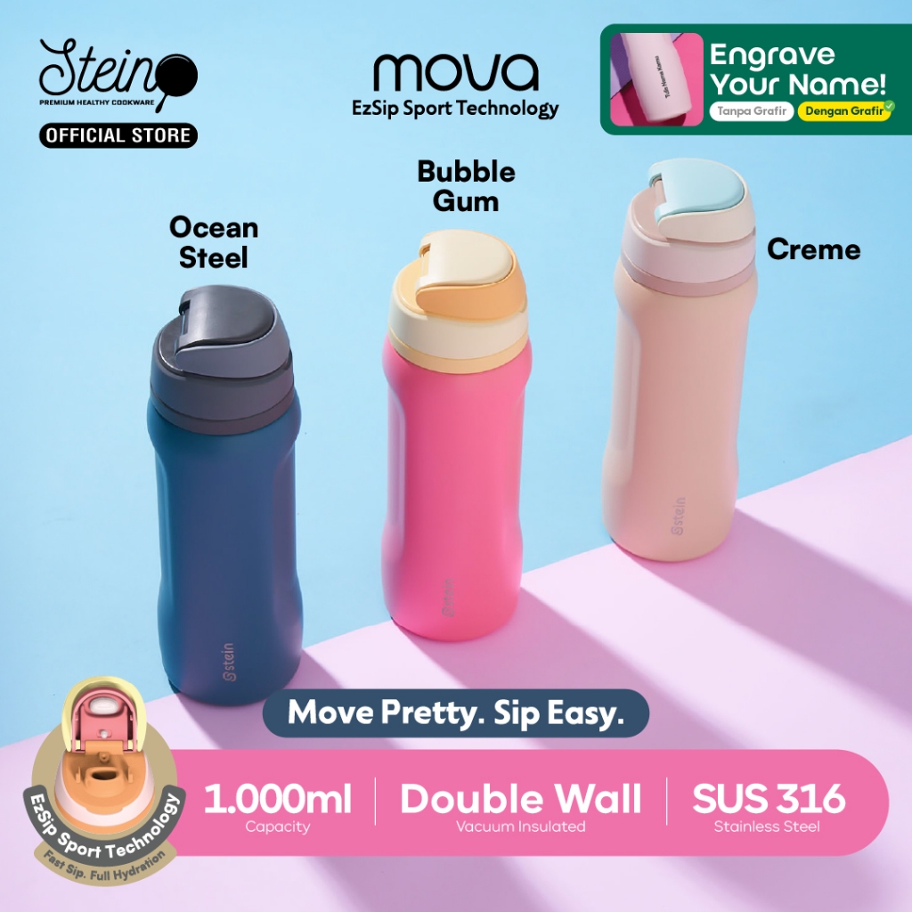 Stein Tumbler Mova 1000ml - Botol Minum Stainless 1 Liter Tahan Panas/Dingin SUS 316