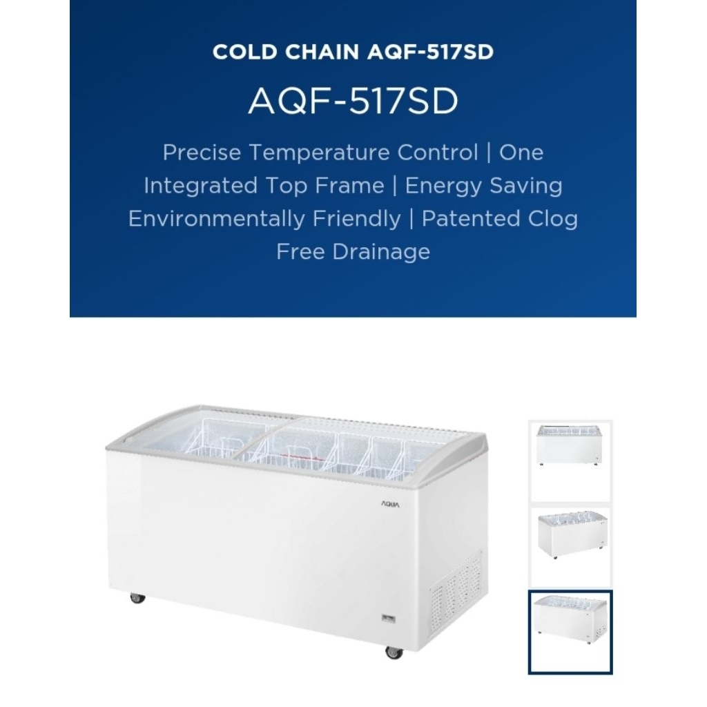 BOX FREEZER AQUA SLIDING KACA AQF-517SD