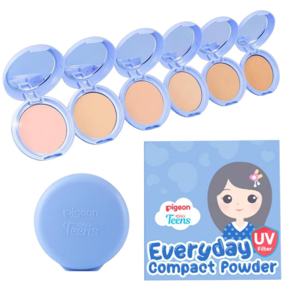 PIGEON TEENS Bedak Padat Dengan Uv Filter Cocok Untuk Semua Jenis Kulit Anak Remaja Dewasa Compact P
