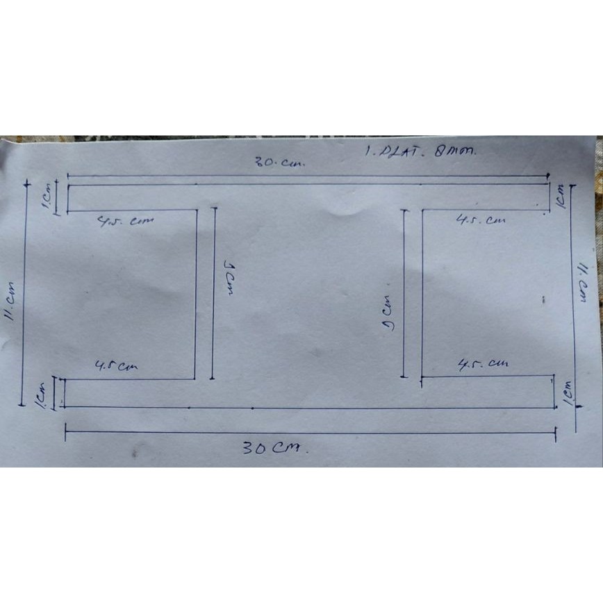 Besi Plat 8mm Potongan Custom (ukuran tertera)