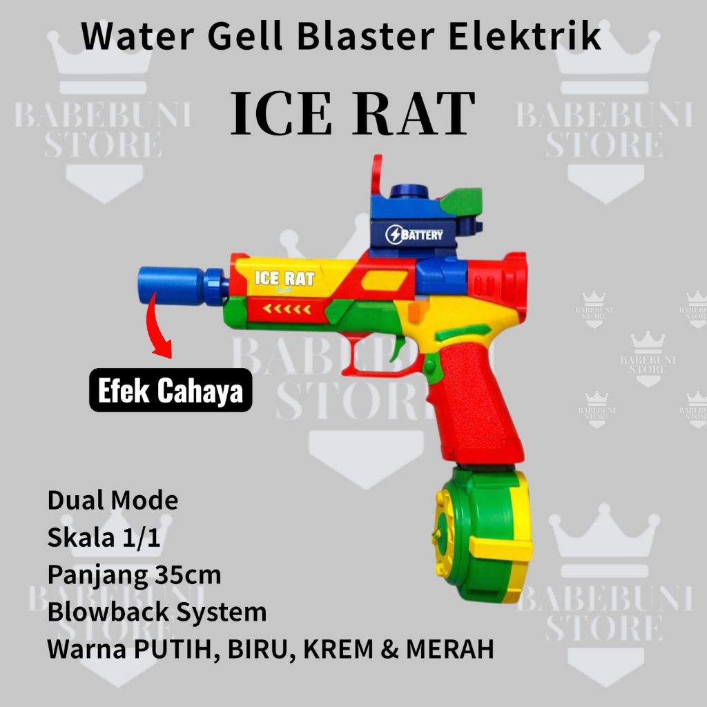 Mainan Anak Cowok Pistol Water Gell Blaster WGB Dual Mode Efek Cahaya